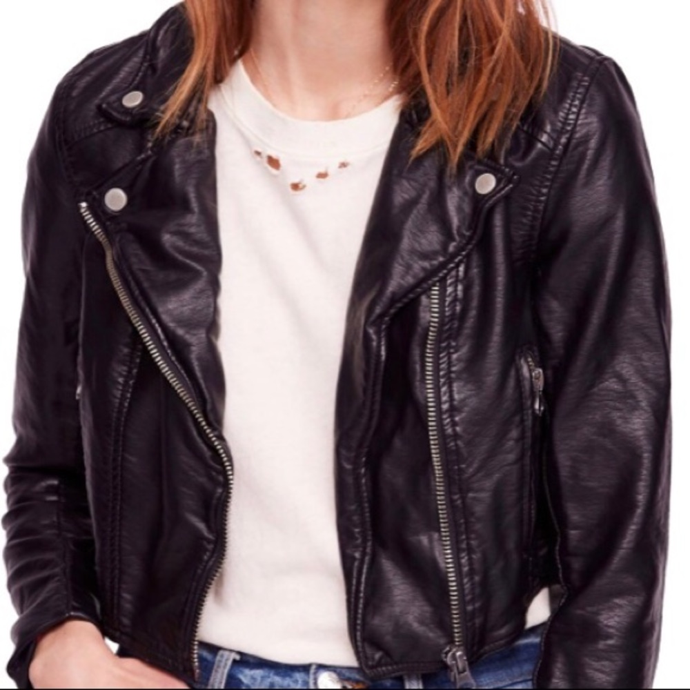 FREE PEOPLE black leather jacket